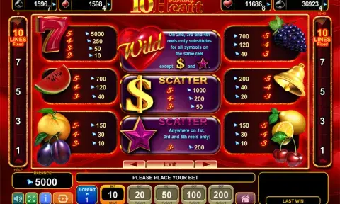10 Burning Heart Slot Game