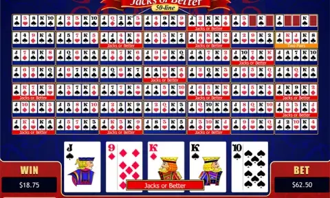 50 Line Jacks or Better Video Poker Online