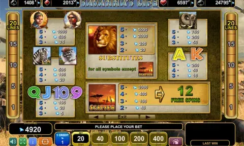 Savanna's Life Slot Game