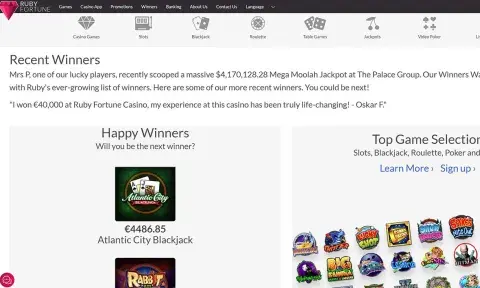 Ruby Fortune Casino Games